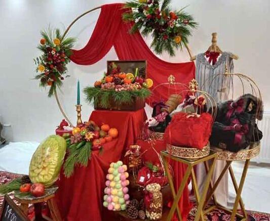 عکس ایده تزیین وسایل شب یلدا برای عروس