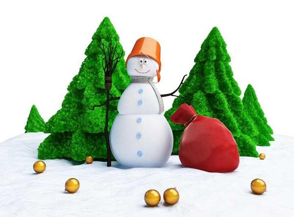 عکس برفی آدم