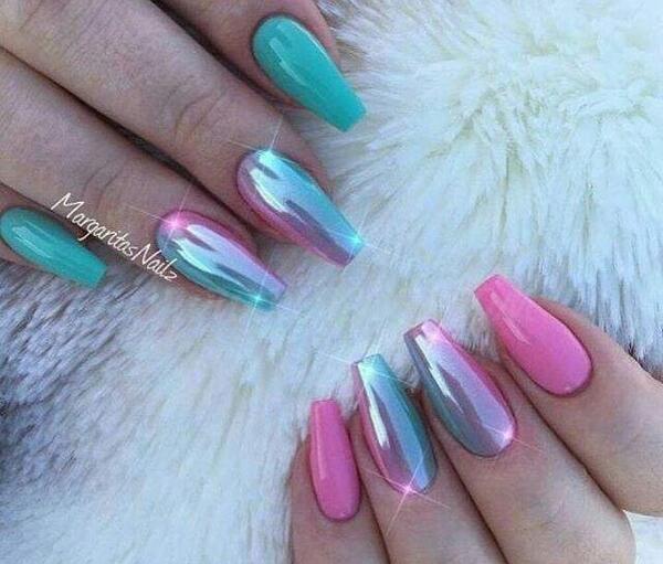 عکس مدل ناخن آینه ای