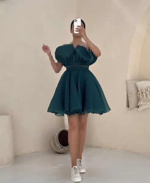 عکس لباس مجلسی کوتاه گلبهی
