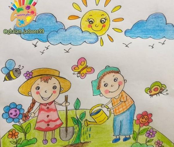 عکس نقاشی روز درختکاری