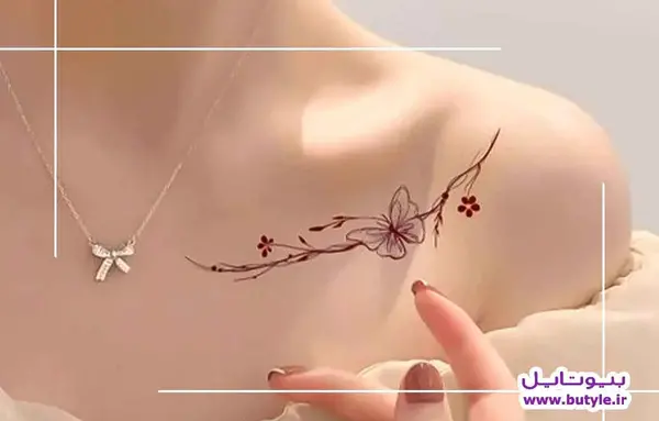 عکس طرح تاتو ترقوه زنانه