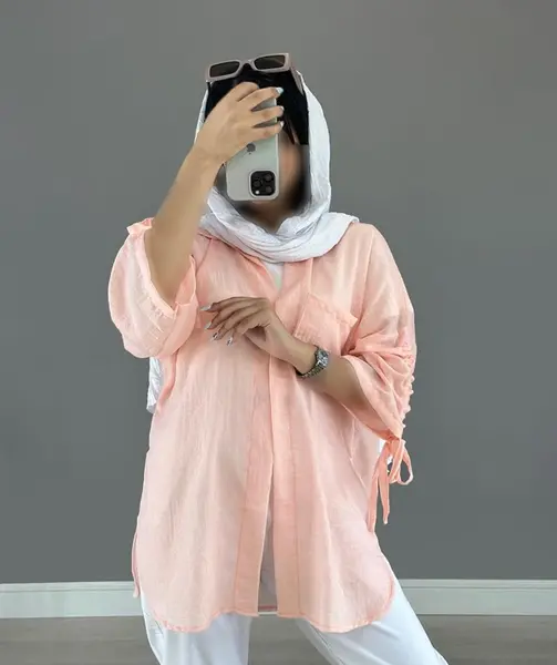 عکس مانتو رنگ هلویی