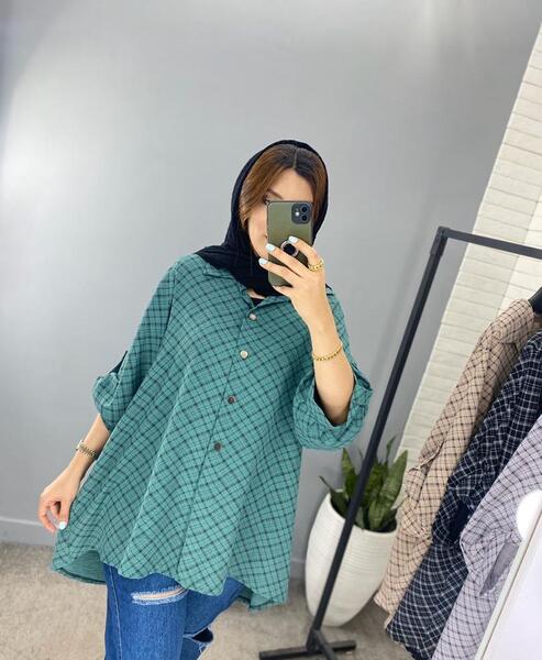 عکس مدل مانتو ابروبادی چهارخونه