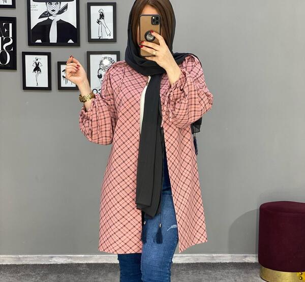 عکس مدل مانتو ابروبادی چهارخونه