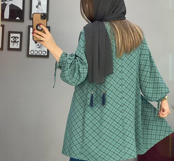 عکس مدل مانتو ابروبادی چهارخونه