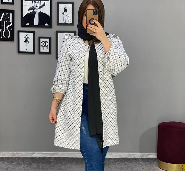 عکس مدل مانتو ابروبادی چهارخونه