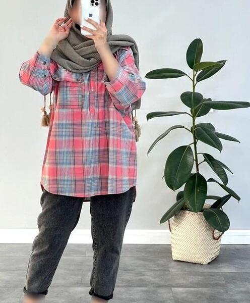 عکس مدل مانتو ابروبادی چهارخونه