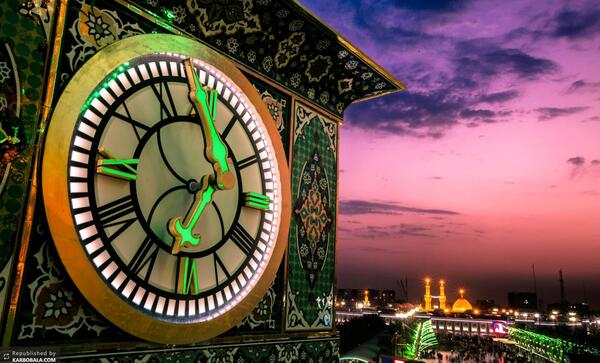 عکس ساعت حرم امام حسین