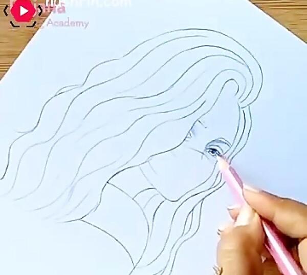 عکس نقاشی دختر هوادار بی تی اس