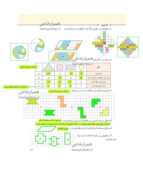 عکس صفحه حل شده ۹ ریاضی ششم