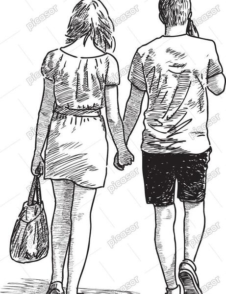 عکس نقاشی دختر و پسر