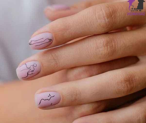 عکس طرح ناخن مینیمال