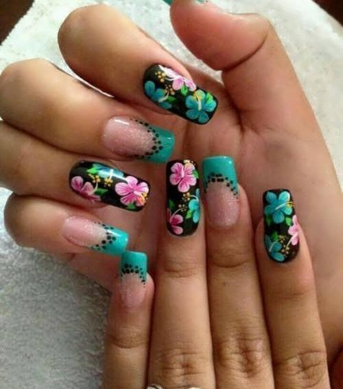 عکس طرح ناخن هاوایی