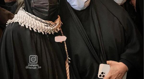عکس دختر حاج قاسم با گوشی اپل