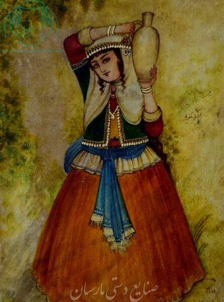 عکس نقاشی دختر طاووسی