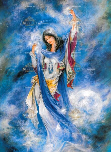 عکس نقاشی دختر طاووسی