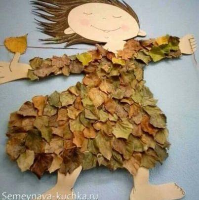 عکس نقاشی با برگ پاییزی