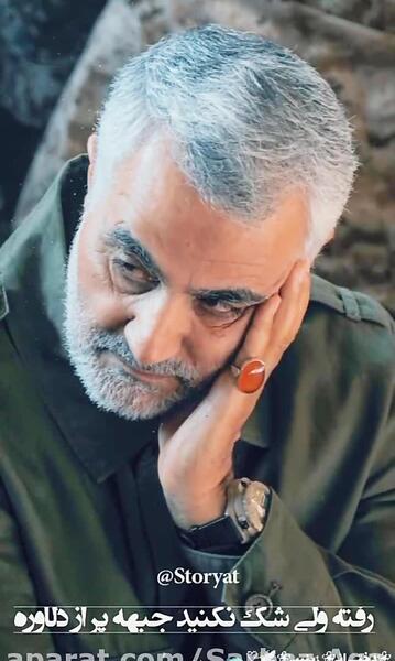 عکس سردار سلیمانی با چفیه عربی