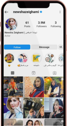 عکس صفحه اینستاگرام نیوشا ضیغمی