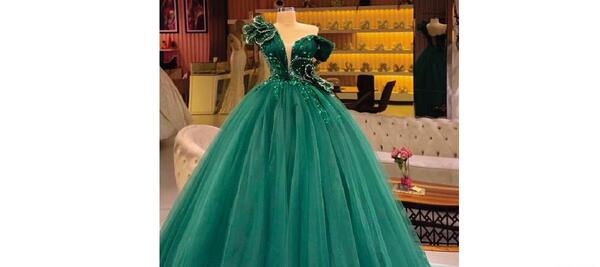 عکس لباس عروس سبز