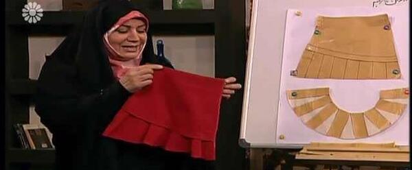 عکس آموزش دوخت مقنعه نقاب دار خانم عمرانی
