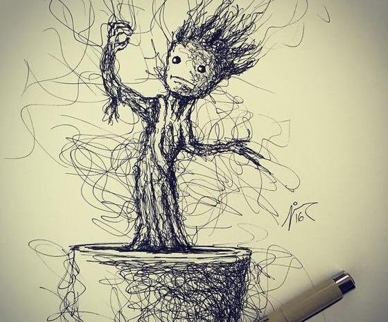 عکس ایده نقاشی خط خطی ساده