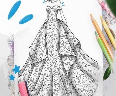 عکس نقاشی فانتزی طراحی لباس