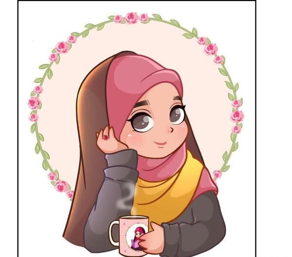 عکس دختر با حجاب نقاشی