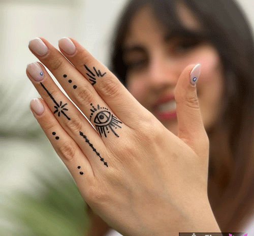 عکس نقش حنا روی دست عروس