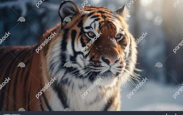 عکس ببر در برف