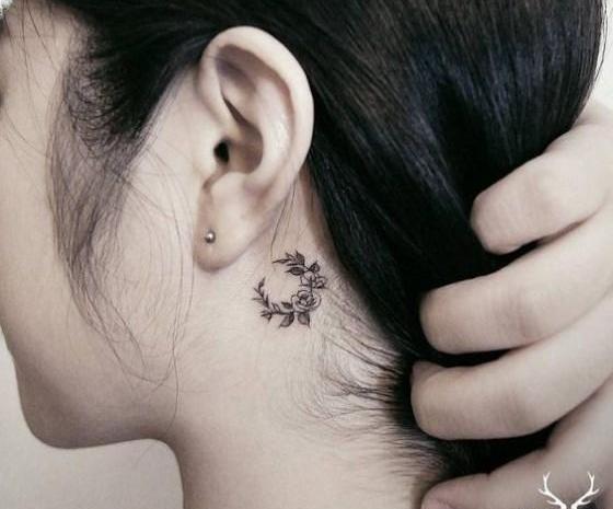 عکس تاتو دخترانه روی گردن