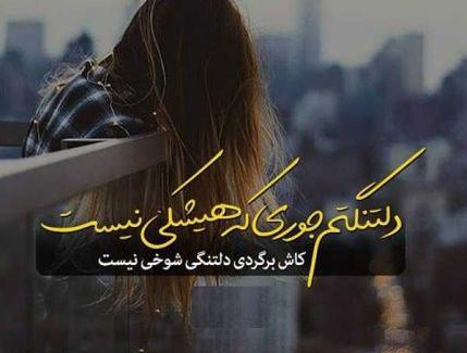 عکس نوشته دلتنگم نشدی