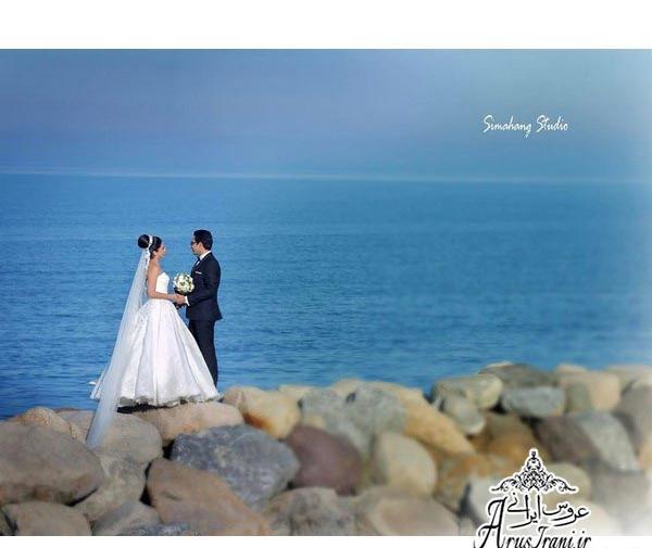 عکس عروس و داماد لب دریا