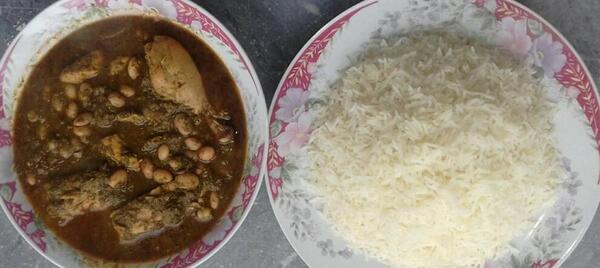 عکس از قورمه سبزی با پلو