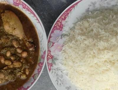 عکس از قورمه سبزی با پلو