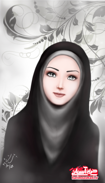 عکس خانم چادری کارتونی