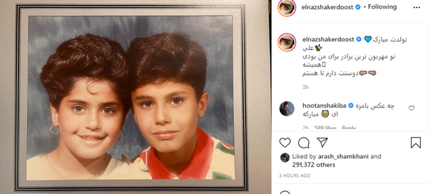 عکس الناز شاکردوست و برادرش