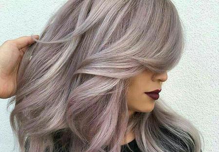 عکس رنگ مو صورتی صدفی
