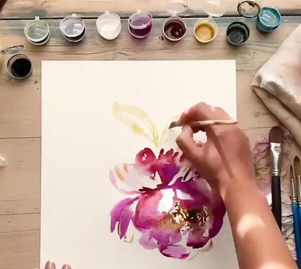 عکس اموزش نقاشی گل ژربرا