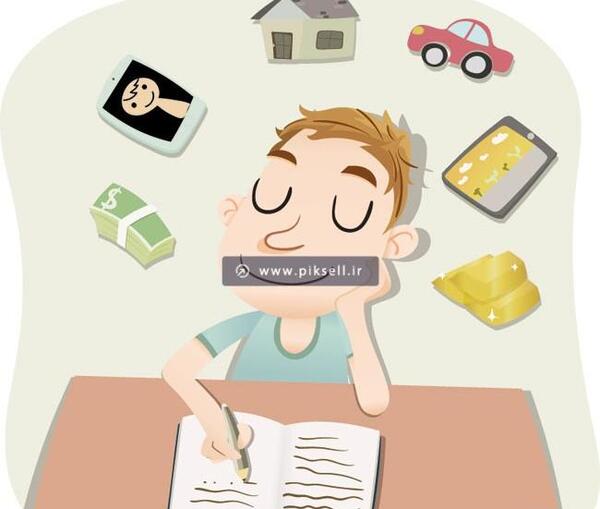 عکس پسر کارتونی در حال فکر