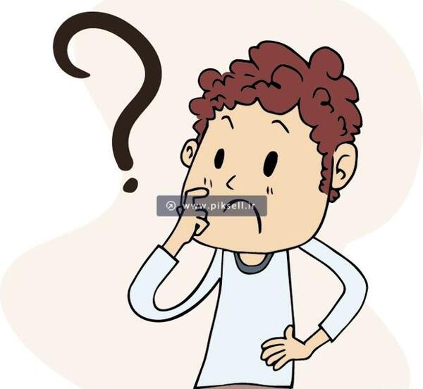 عکس پسر کارتونی در حال فکر