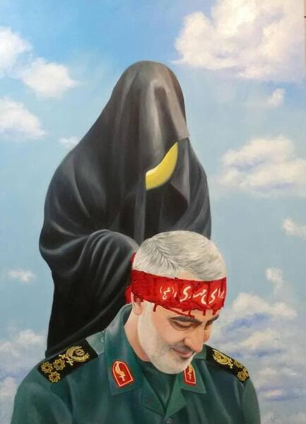 عکس نقاشی صورت حاج قاسم
