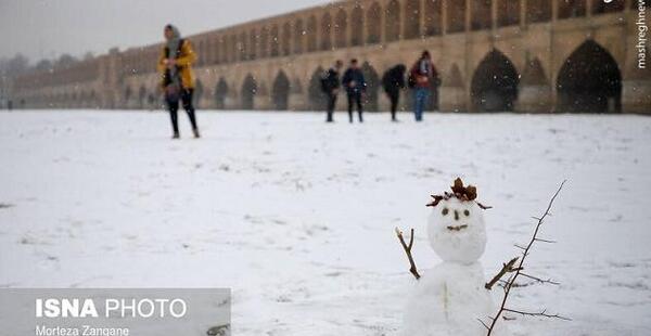 عکس زمستان و آدم برفی