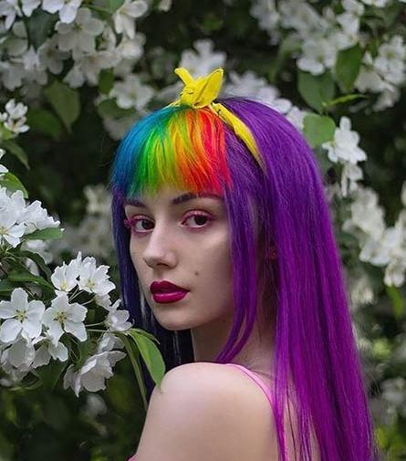 عکس رنگ مو صورتی دخترانه