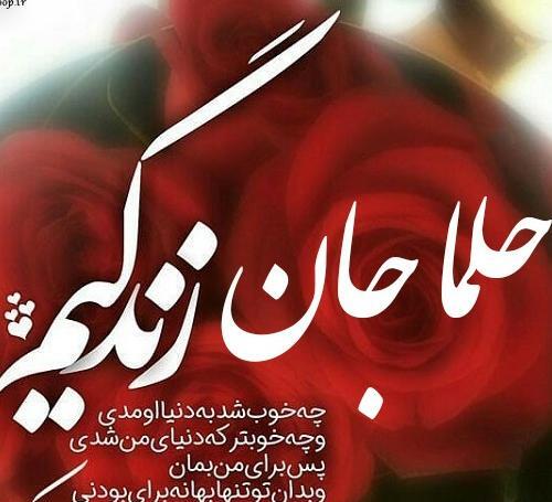 عکس نوشته حلما جان دخترم تولدت مبارک