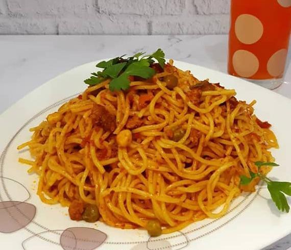 عکس غذای پیتزا ماکارونی