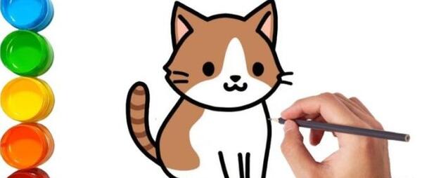 عکس نقاشی زیبا گربه آسان