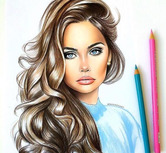 عکس نقاشی دختر رنگی