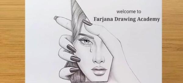 عکس نقاشی دختر رنگی